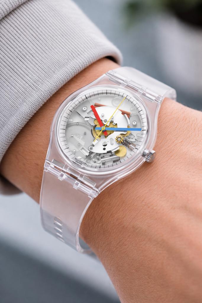 Laatste kansSwatch horloge transparant, Overige materialen, Polshorloge, Ophalen of Verzenden, Zo goed als nieuw