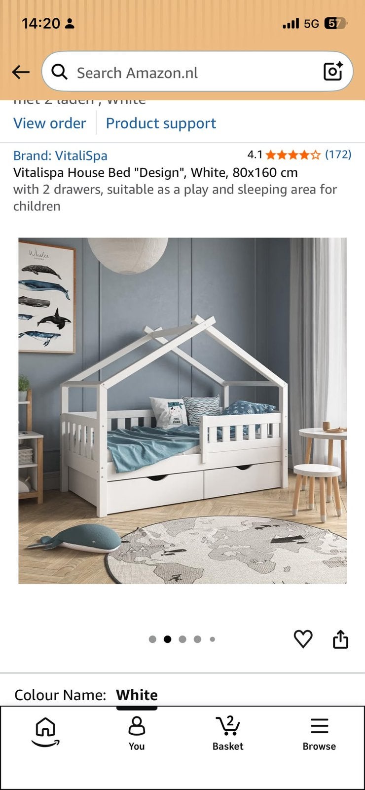 Foto 13 van Kinderbed merk: Vitalispa, met lades en Matras 80x160 cm