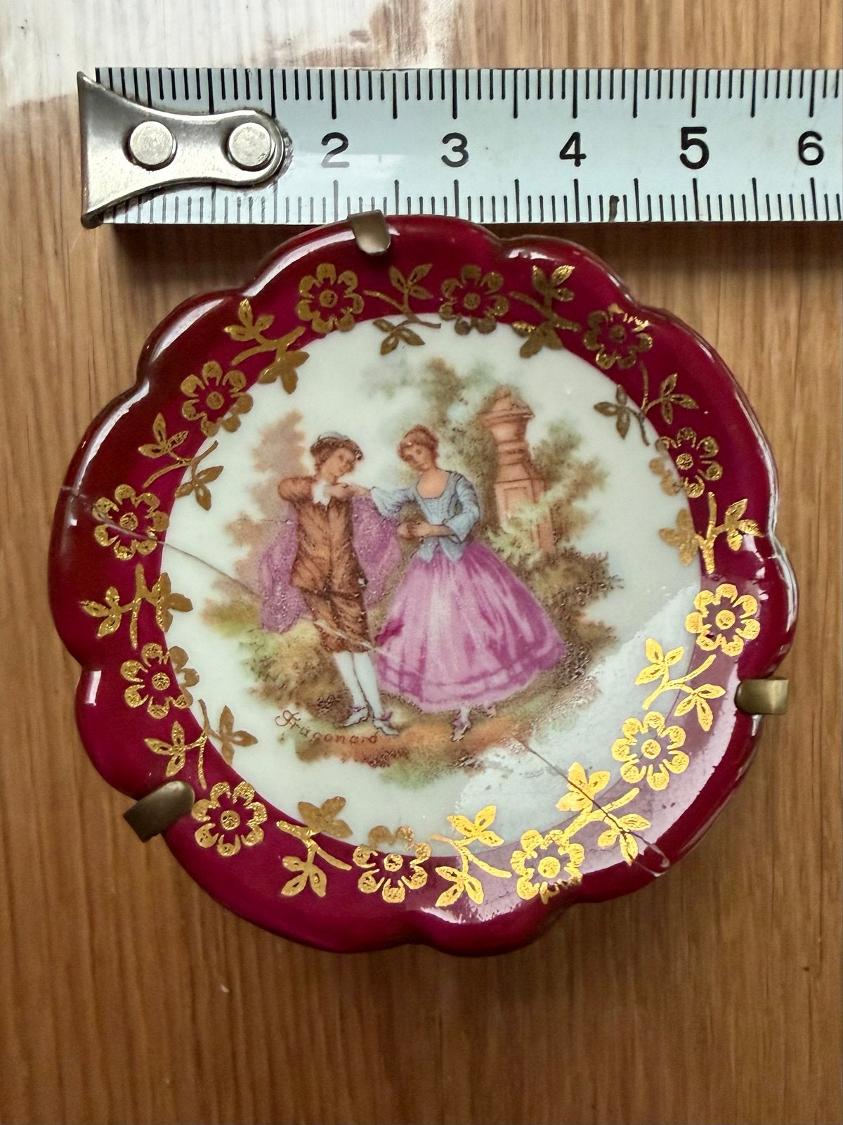 Antieke Bardet Limoges France Fragonard mini-bordje, Ophalen of Verzenden