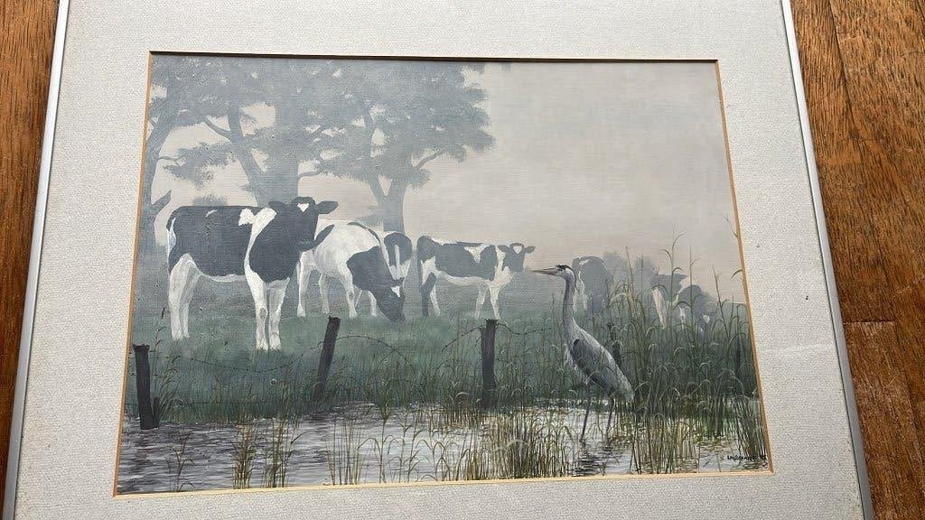 Schilderij Rob Beentjes, Gouache, Overige stijlen, Doek, Dieren