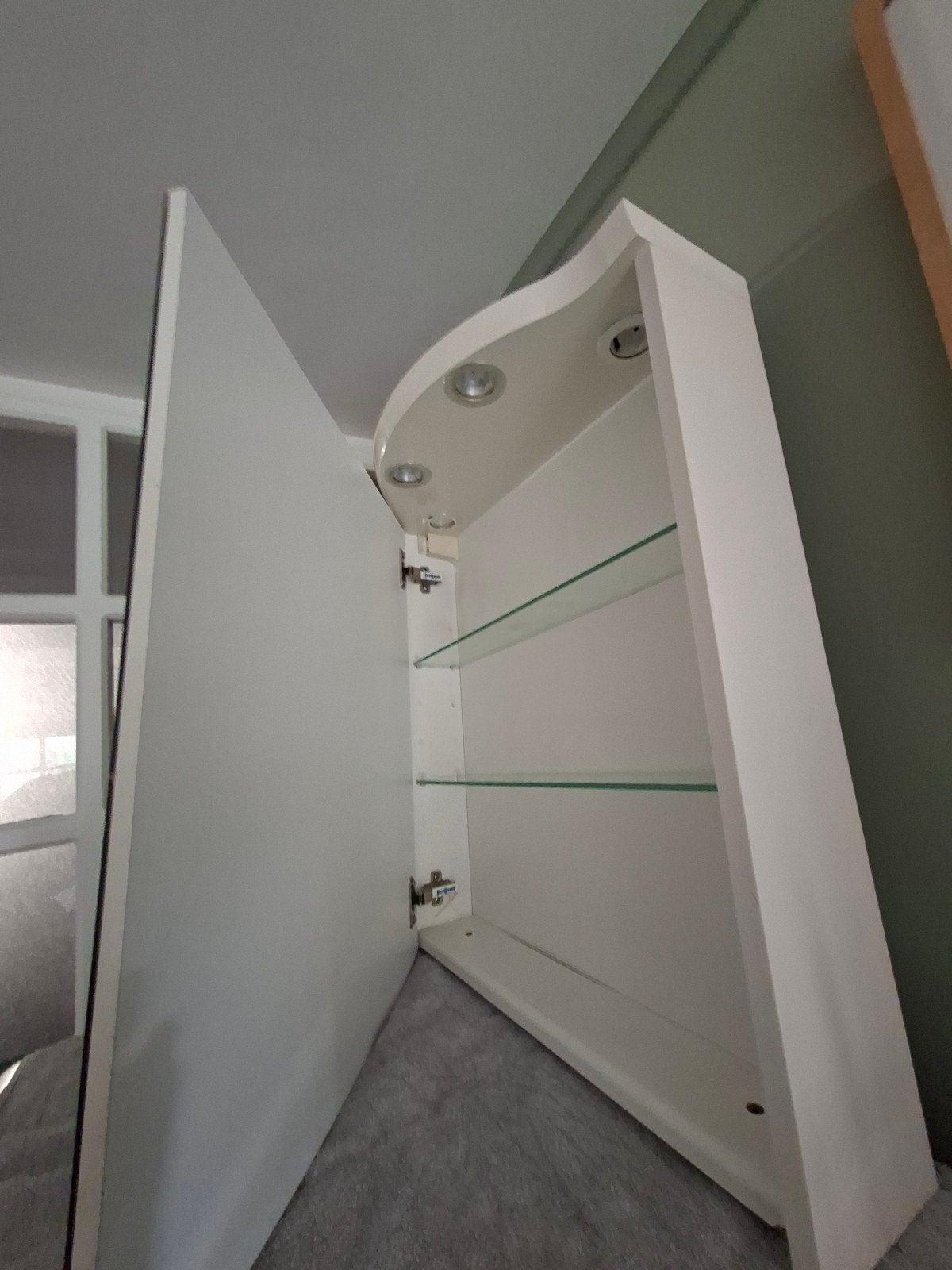 Badkamerkastje met spiegel en verlichting, Ophalen, 50 tot 100 cm, Spiegelkast, Minder dan 100 cm