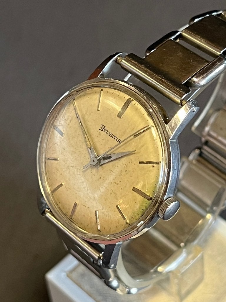 Helvetia Horloge LOOPT NIET 35mm, Overige merken, Staal, Met bandje, Polshorloge