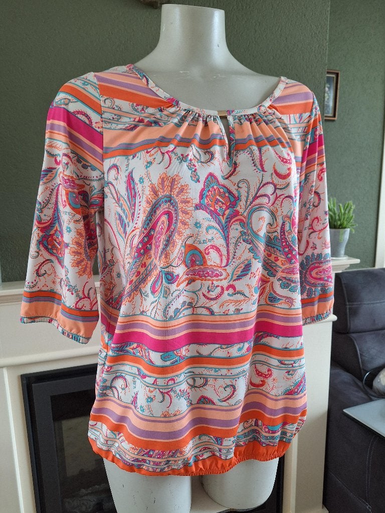 K-Design felle kleuren top shirt M 38 40 K Design, Kleding | Dames, Tops, Maat 38/40 (M), K-design, Verzenden, Zo goed als nieuw