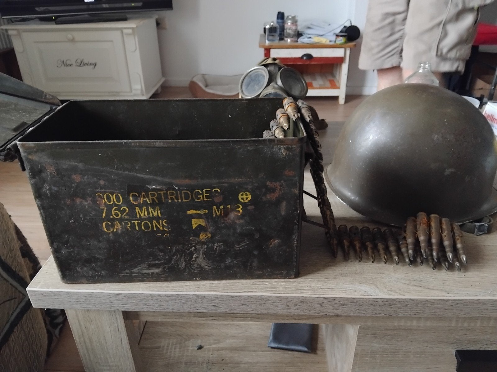 Munitiekist, munitieband - Militaria, Ophalen, Landmacht, Overige gebieden, Hulzen of Bodemvondsten
