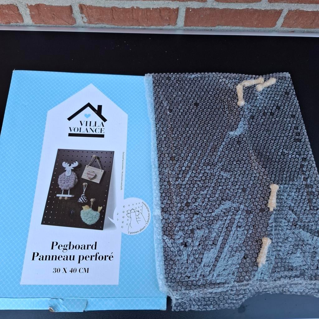 Villa Volance Pegboard Panneau perforé 30x40 cm Zwart, Ophalen, Hout, Zwart, Nieuw