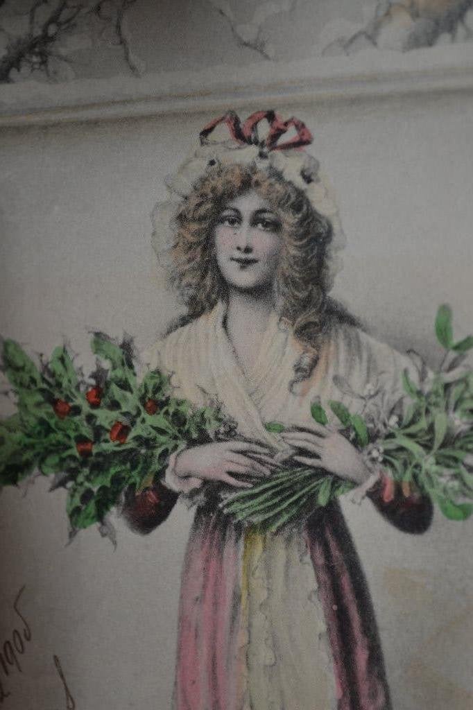 frankrijk 1907 vrouw lang haar mistletoe, Ophalen of Verzenden, Voor 1920, Gelopen, Sterren en Beroemdheden