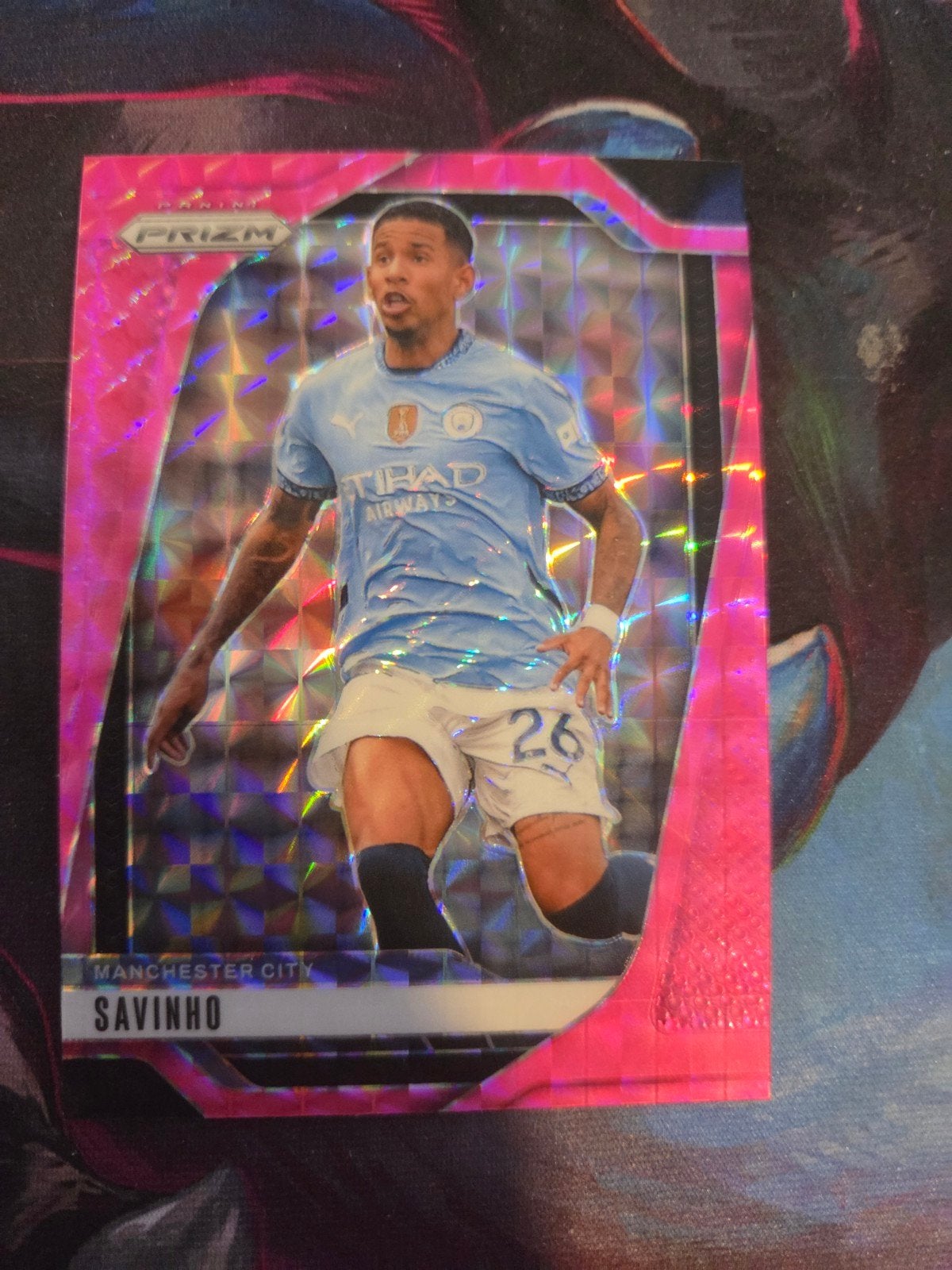 Panini Prizm Savinho Manchester City Pink Prizm, Ophalen of Verzenden