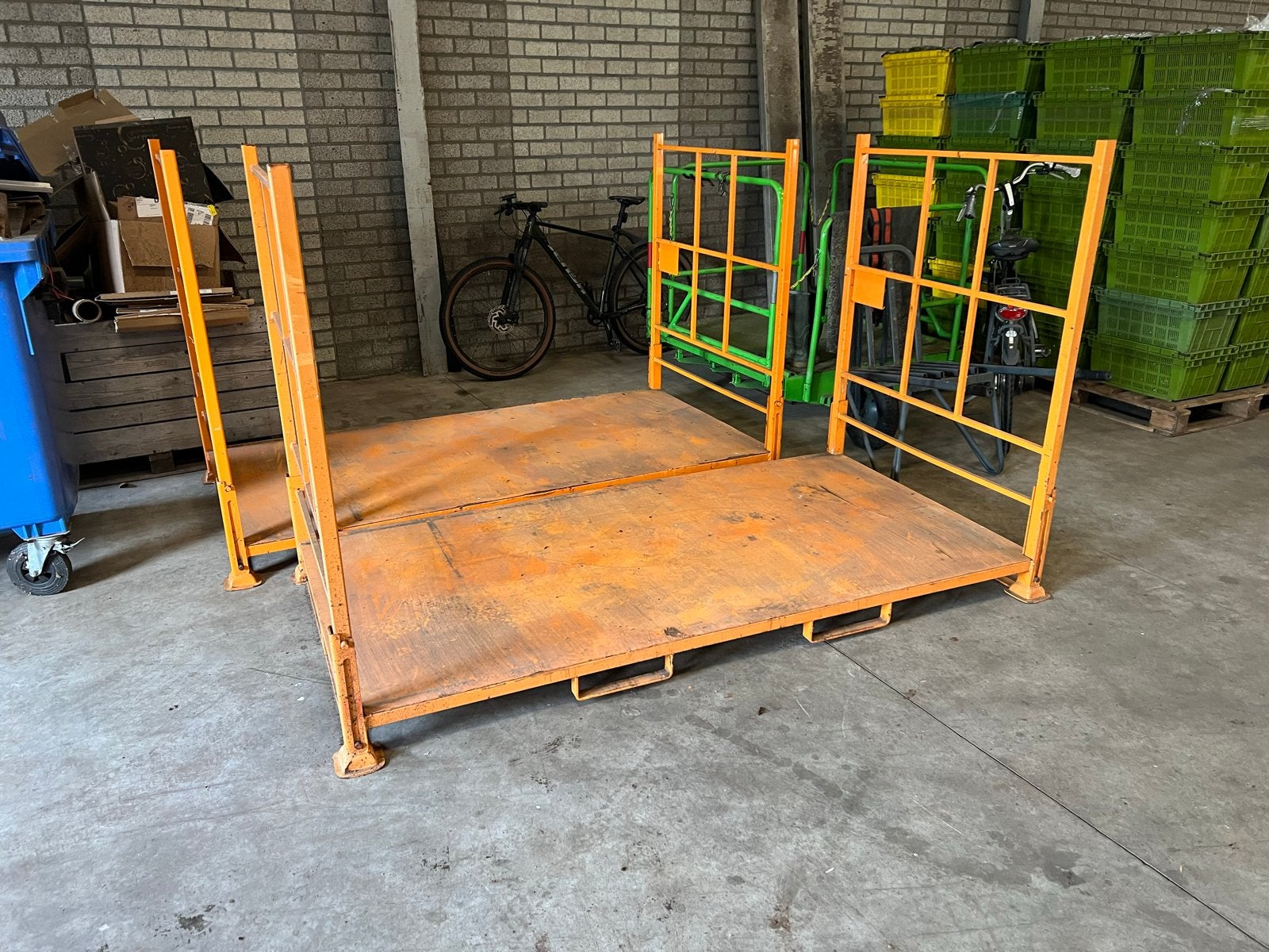 Stapelbare stalen palletboxen voor opslag, Ophalen, 100 cm of meer, Opvouwbaar, 60 cm of meer