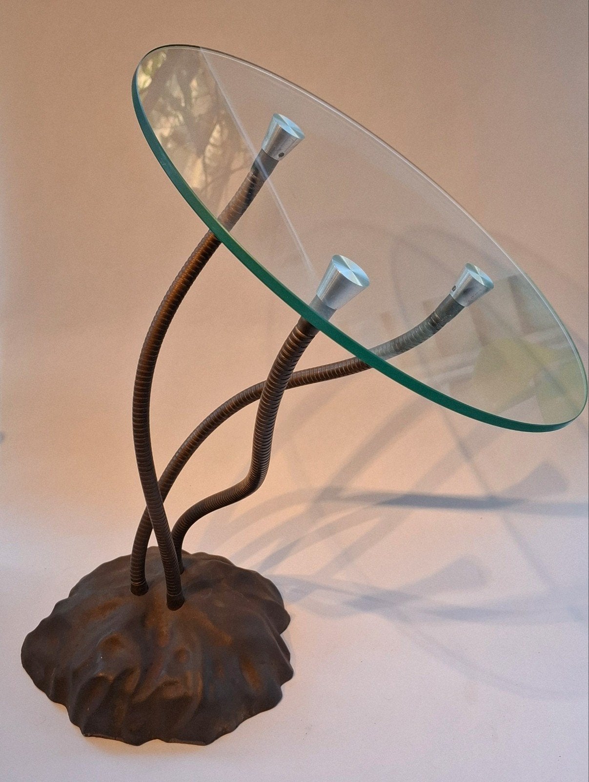 Zeldzame Postmodern Design Bijzettafeltje, Ophalen, Glas