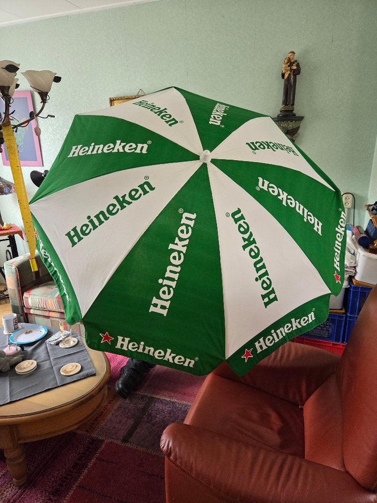 Heineken Parasol Met Dikke Stof Zo Goed Als Nieuw!!, Ophalen, Zo goed als nieuw, 1 tot 2 meter, Stokparasol