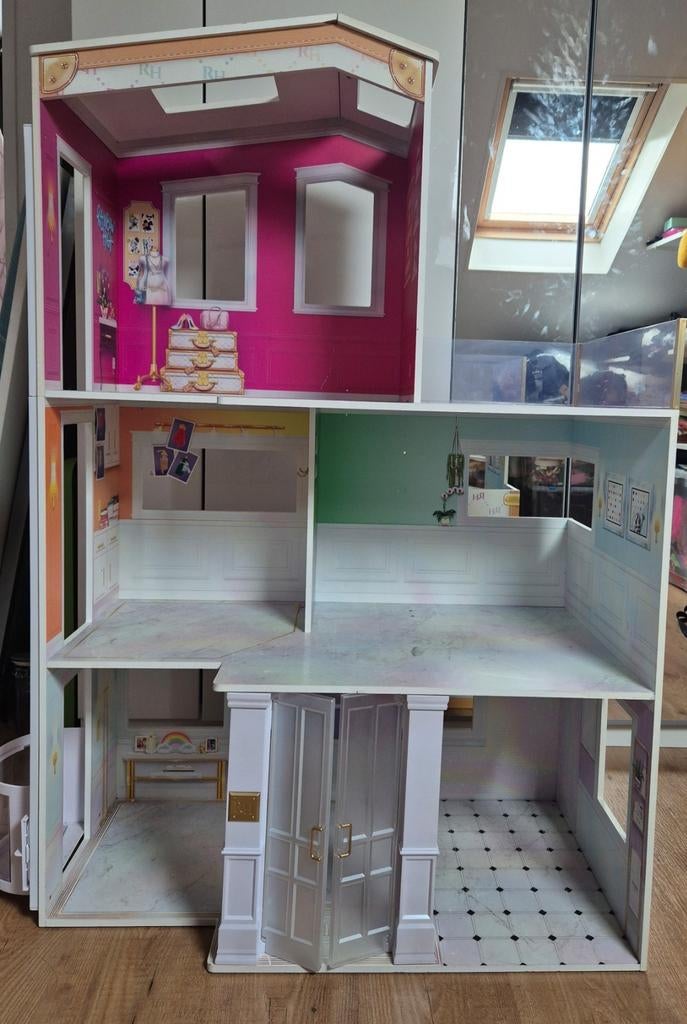 Groot Rainbow High Poppenhuis met Meerdere Verdiepingen, Ophalen, Zo goed als nieuw, Poppenhuis