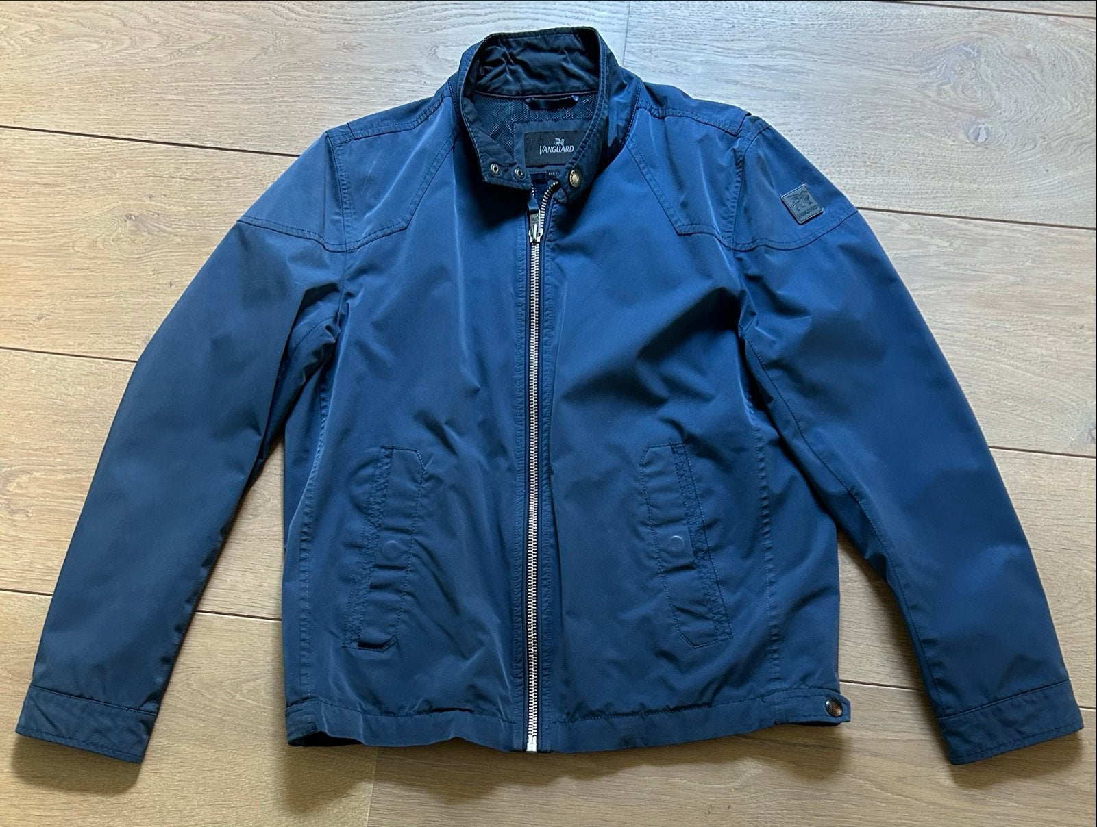 Vanguard blauwe custom racer jacket - Maat M, Kleding | Heren, Jassen | Zomer, Ophalen of Verzenden, Zo goed als nieuw, Maat 48/50 (M)