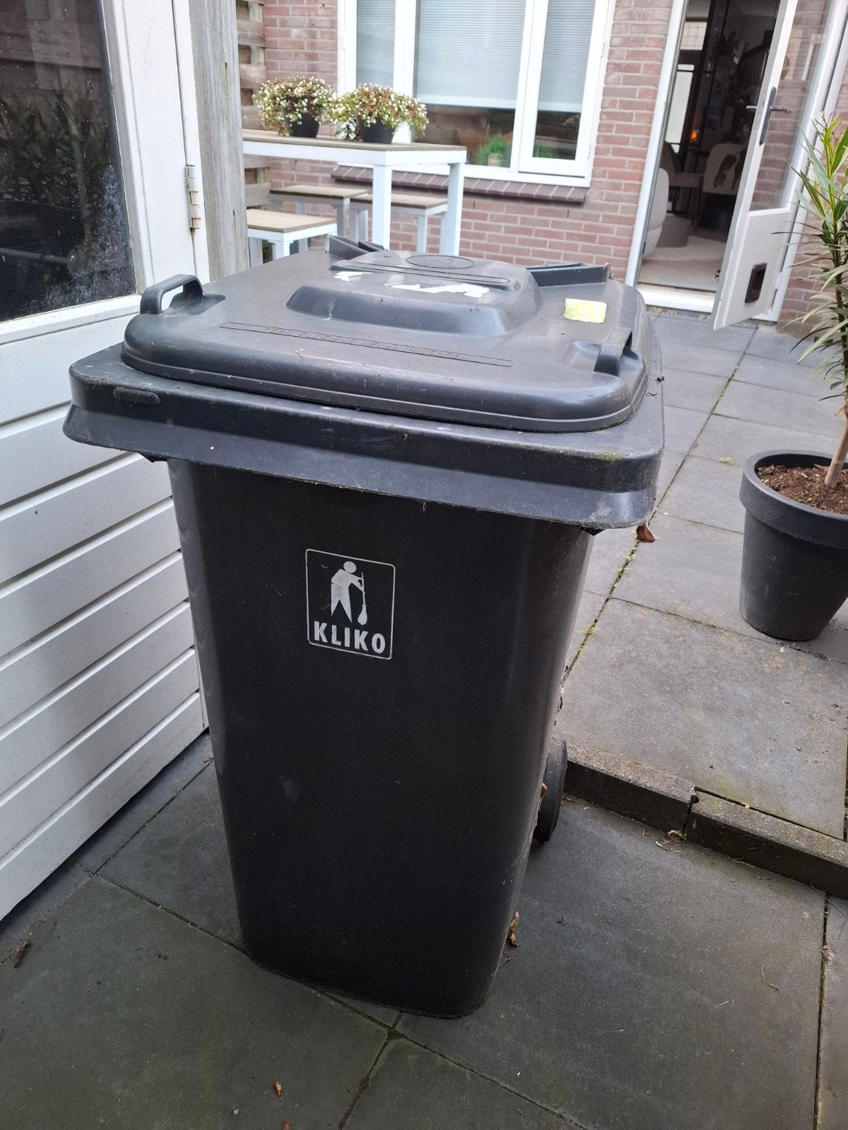 Grijze kliko afvalcontainer, Huis en Inrichting, Ophalen, Kunststof, Gebruikt, 40 liter of meer