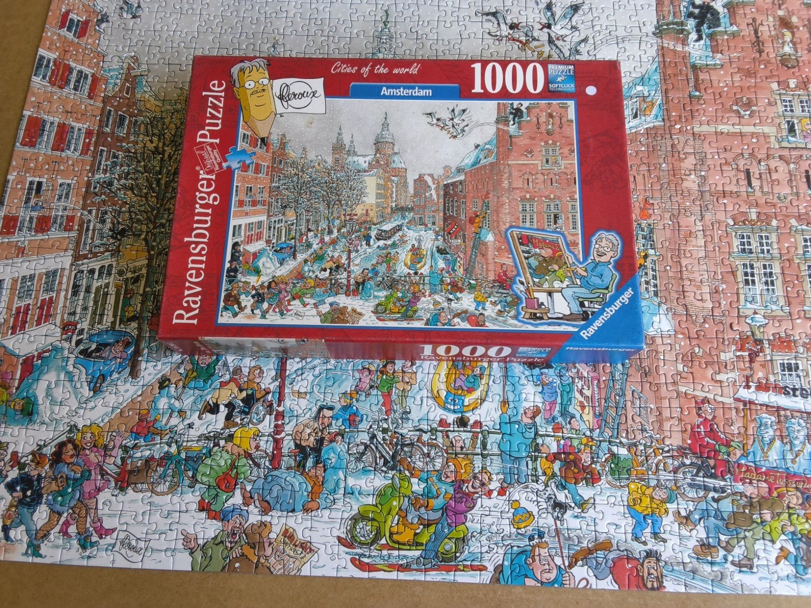 Ravensburger Jan van Haasteren Puzzels: Amsterdam & Utrecht, Ophalen of Verzenden, 500 t/m 1500 stukjes, Zo goed als nieuw, Legpuzzel