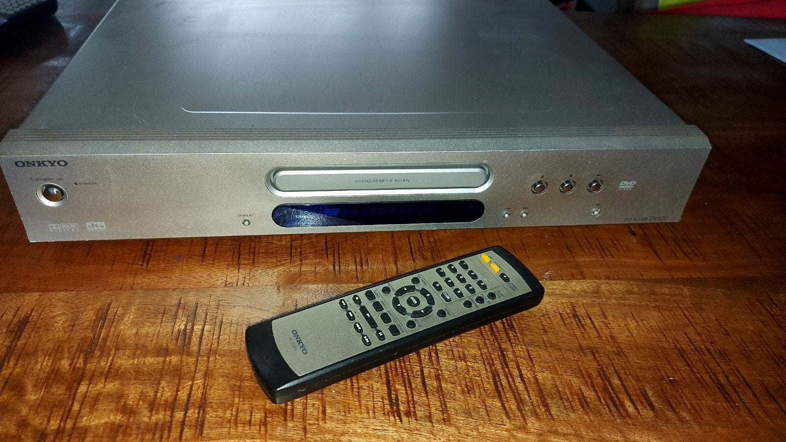 Onkyo DV-L55 DVD-speler  Zilverkleurig met afstandsbediening, Ophalen, Gebruikt, Dvd-speler, Overige merken
