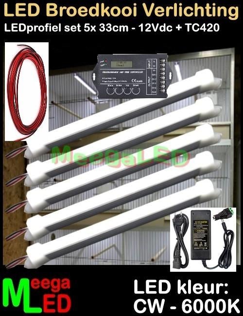 LED profiel TC420 SET 5x 33cm Broedkooi Kweekkooi Vogelkooi, Ophalen of Verzenden, Nieuw, Aluminium, Broedkooi of Kweekkooi