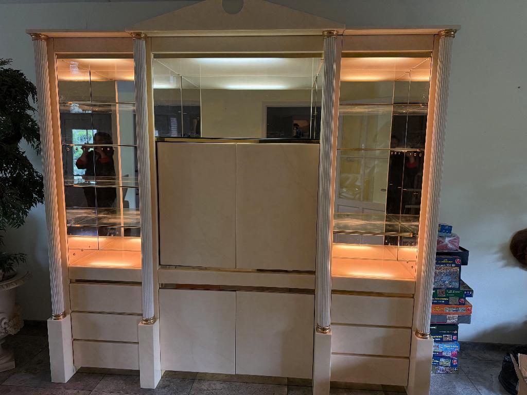 Luxe Italiaanse design wandkast / vitrinekast – Camelgroup, Ophalen, Gebruikt, 200 cm of meer, Italiaanse luxe klassiek