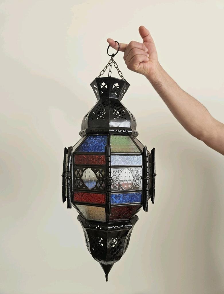 Marokkaanse Mozaïek Hanglamp - Handgemaakt, Ophalen, Zo goed als nieuw, Glas, Marokkaans, Oosters, Bohemien