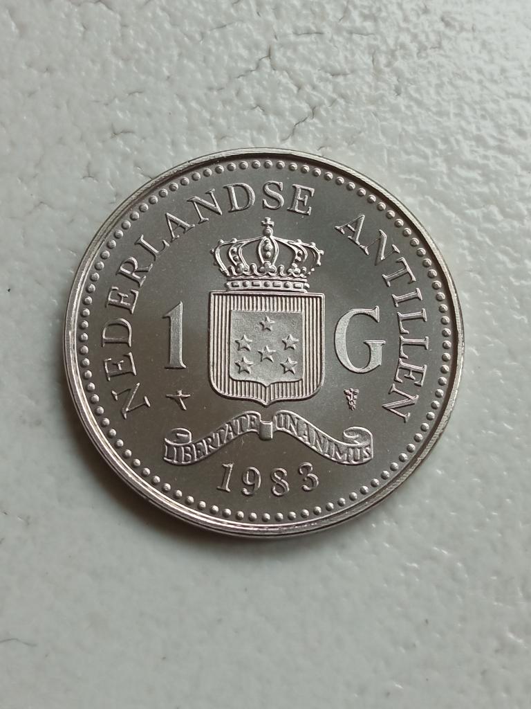 Nederlandse Antillen 1 gulden 1983., Ophalen of Verzenden, Midden-Amerika, Losse munt