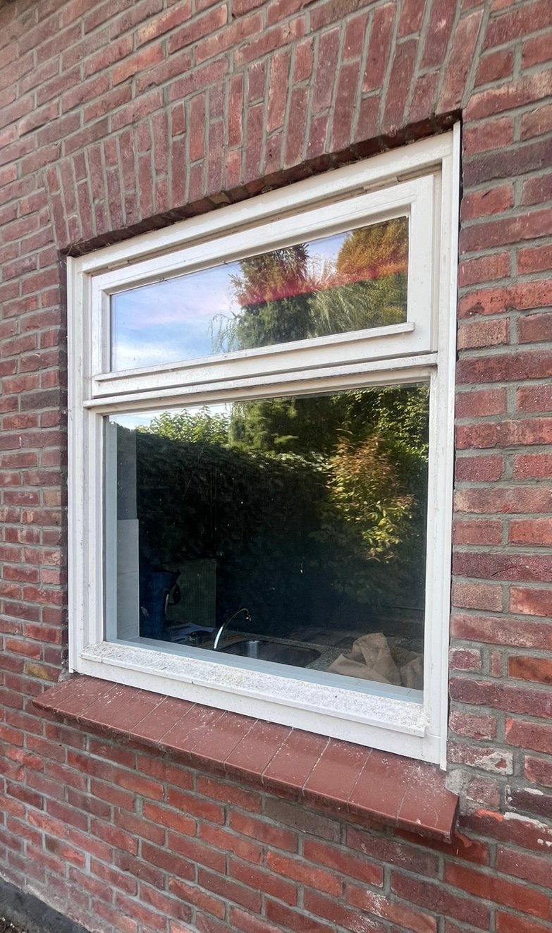 Kozijn met HR dubbel glas en klepraam, Ophalen, Gevelraam of Ruit, Gebruikt, 120 tot 160 cm