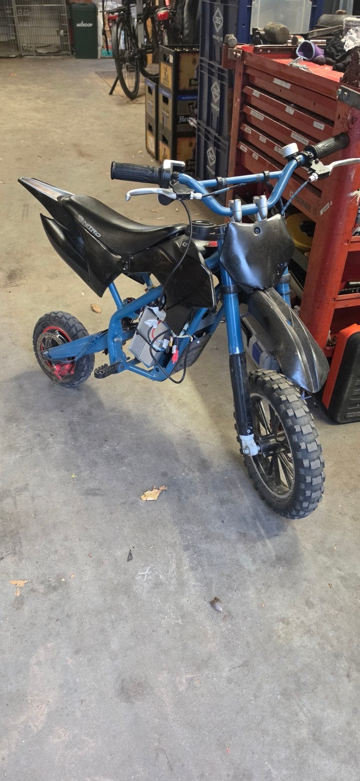 Elektrische Pitbike Zelfbouw - Uniek Project , kurkirin moto, Ophalen, Gebruikt, Pitbike, Schijfrem