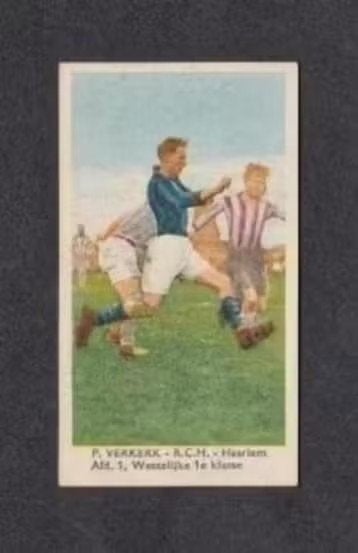 Voetbalplaatje P. Verkerk RCH Haarlem Jaren 30., Verzamelen, Ophalen of Verzenden, Zo goed als nieuw
