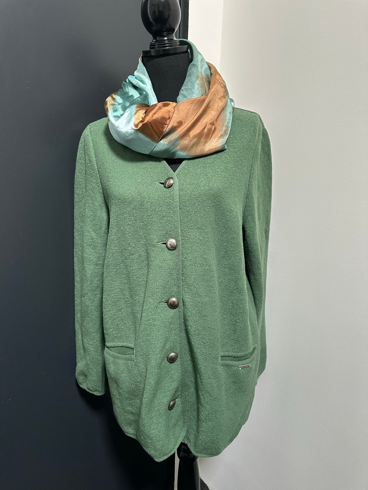 Groen wollen vest van Geiger Collection, maat 40, Ophalen of Verzenden, Zo goed als nieuw, Maat 38/40 (M), Groen