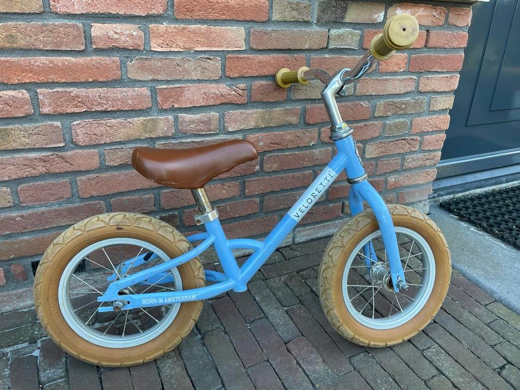 Veloretti loopfiets - Lichtblauw met bruin zadel, Ophalen, Gebruikt, Loopfiets