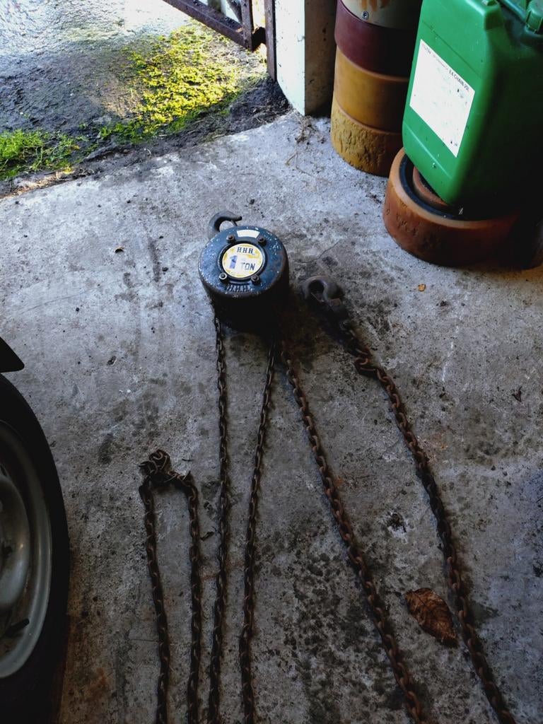 Ketting takel 1 ton, Ophalen, Gebruikt, Handmatig