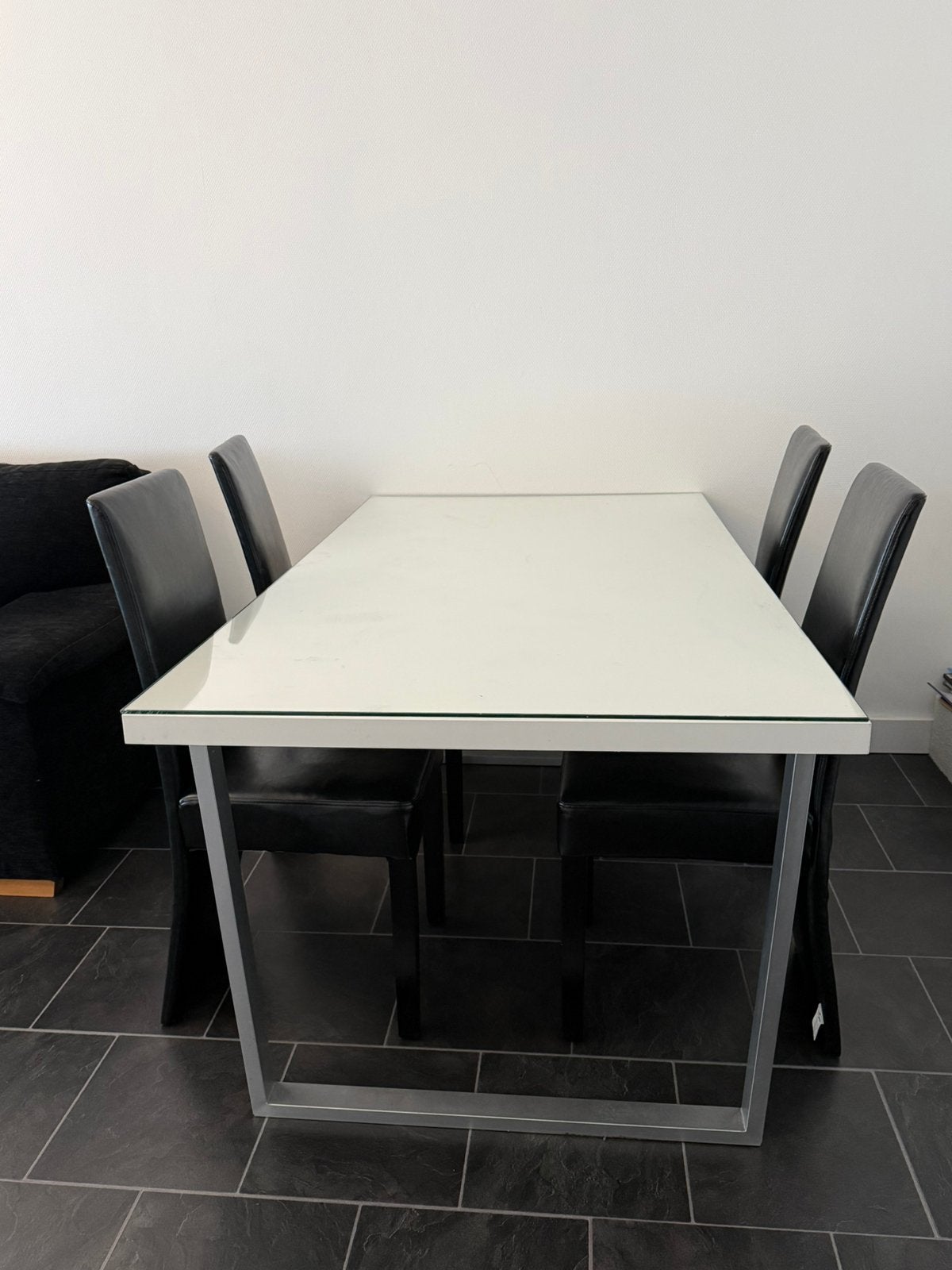 Eettafel met 4 stoelen, Tuin en Terras, Ophalen, Zo goed als nieuw, Eettafel