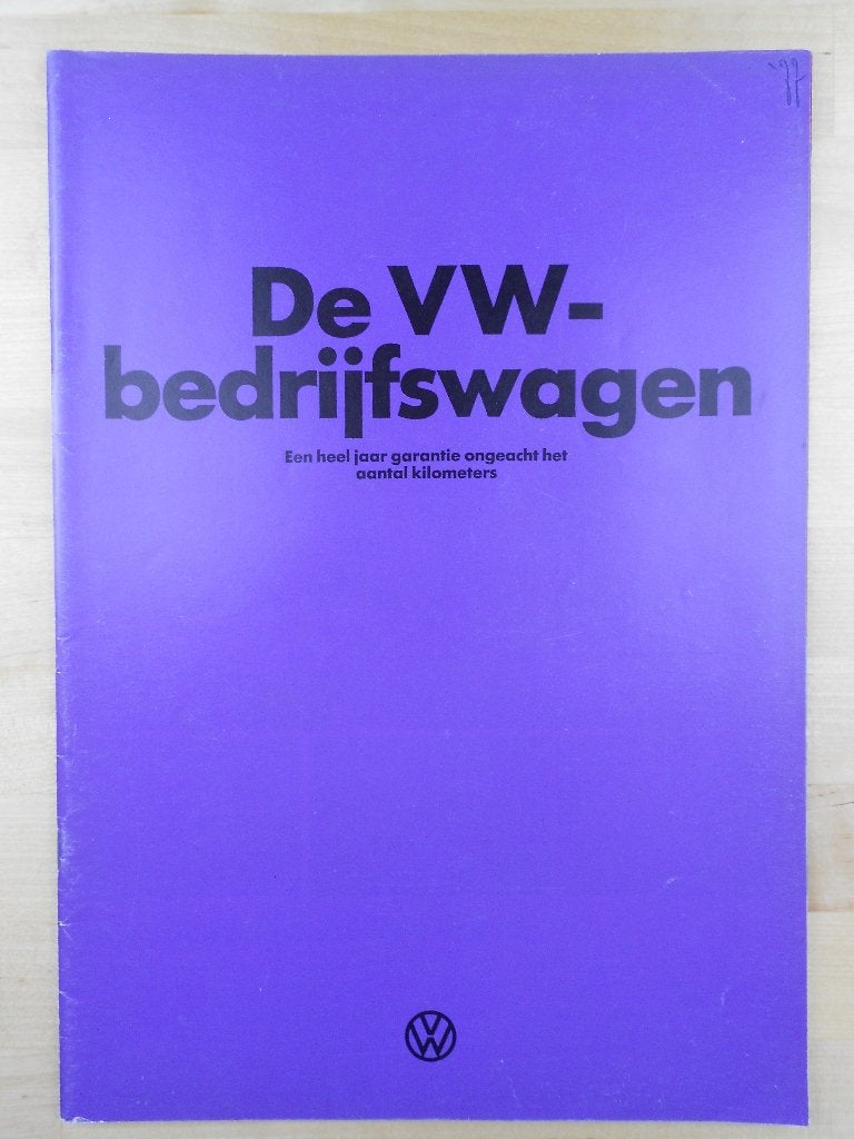 Volkswagen Transporter T2 Brochure 1977 VW, Volkswagen, Ophalen of Verzenden, Zo goed als nieuw, Volkswagen