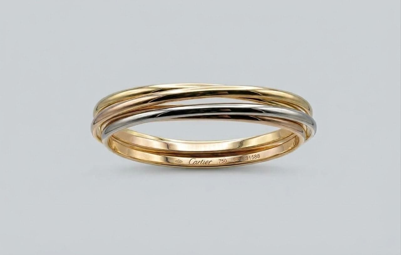 Cartier Trinity 18K Tricolor Gouden Bangle Armband, Ophalen of Verzenden, Zo goed als nieuw, Goud
