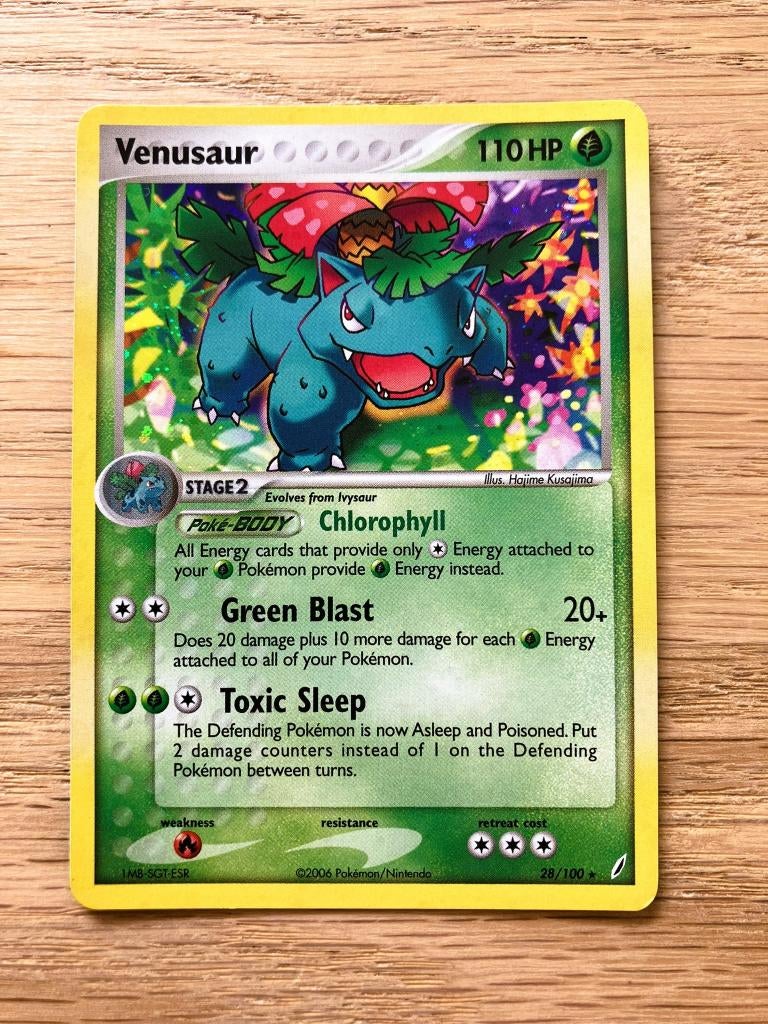 Venusaur 28/100 - EX Crystal Guardians - Holo, Ophalen of Verzenden, Zo goed als nieuw, Losse kaart, Foil
