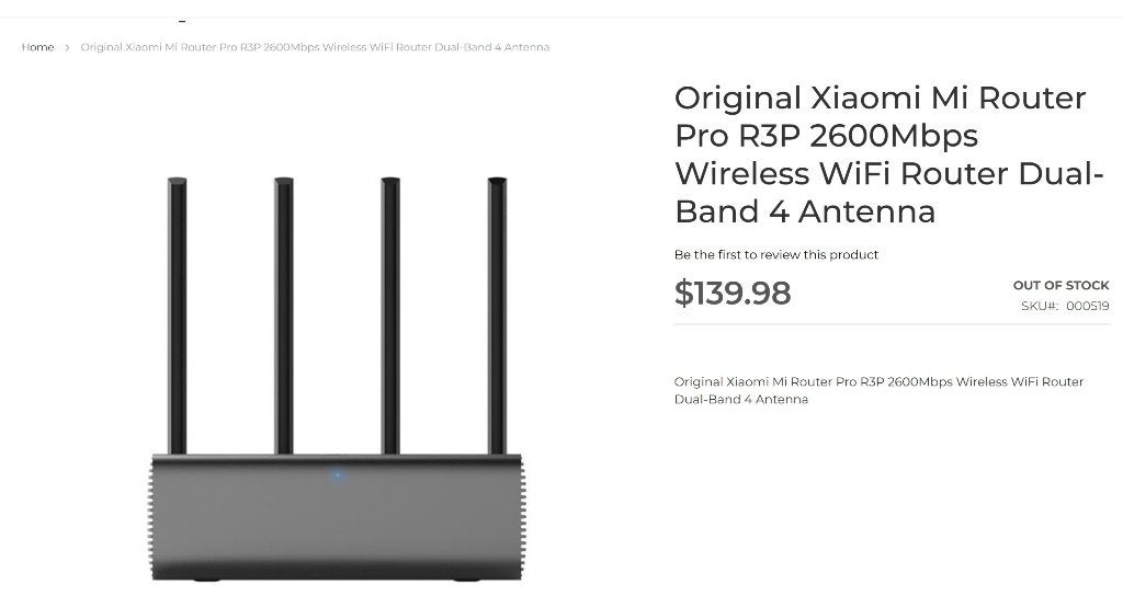 Xiaomi Mi Router Pro R3P-2600Mbps-Dual-Band-4 Antennas, Ophalen of Verzenden, Zo goed als nieuw, Router, Xiaomi
