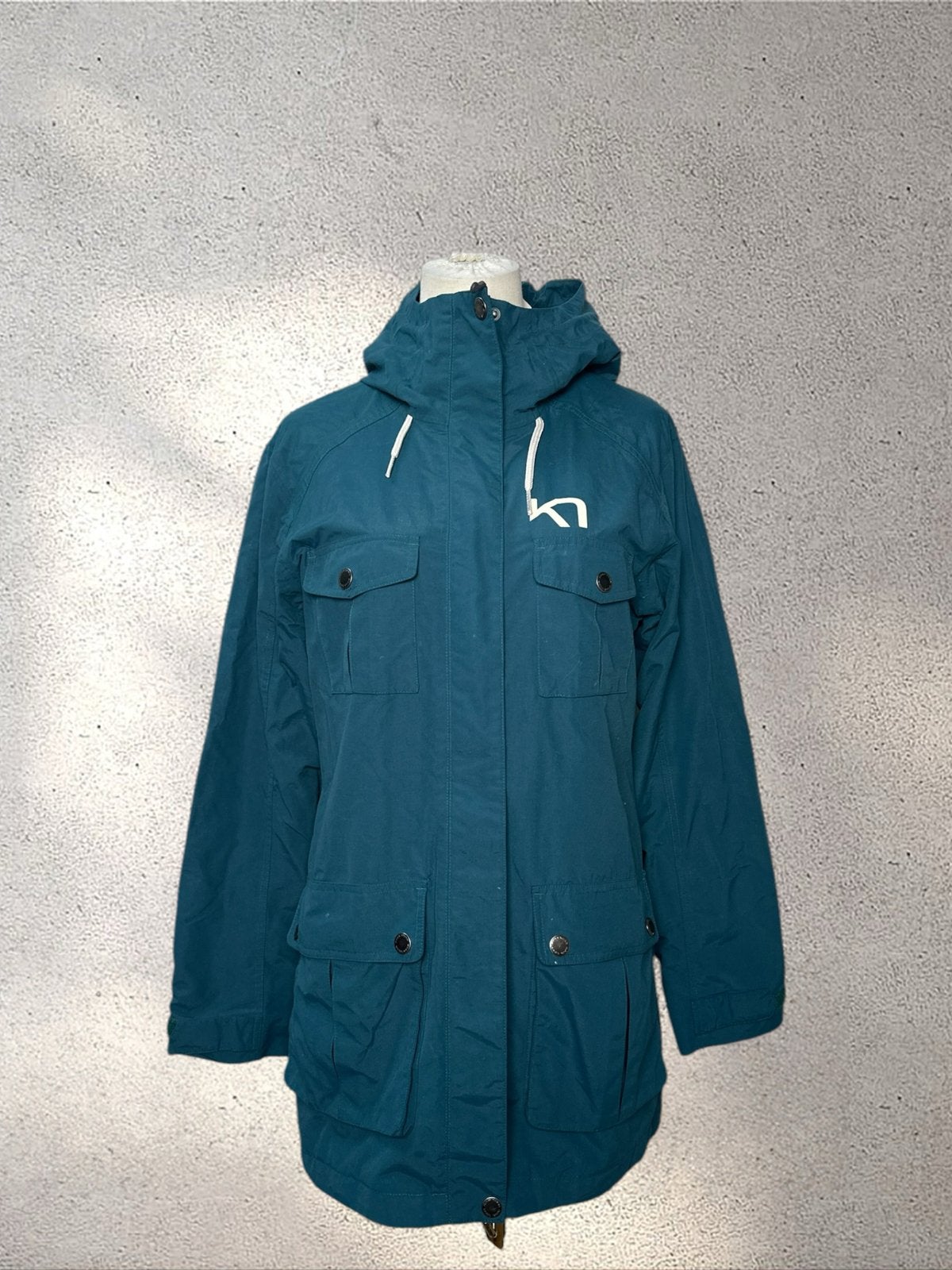 Kari Traa dames jas, maat M, blauwgroen, Ophalen of Verzenden, Zo goed als nieuw, Maat 38/40 (M), Groen