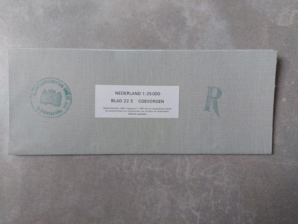 22E / Coevorden Gramsbergen Dalen - Stafkaart uit 1987, Topografische Dienst Nederland, Ophalen of Verzenden, 1800 tot 2000, Nederland