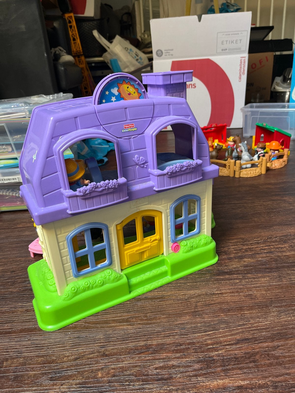 Fisher Price Little People Huis met Dierentuin en Poppetjes, Kinderen en Baby's, Speelgoed | Fisher-Price, Ophalen, Gebruikt, Speelset