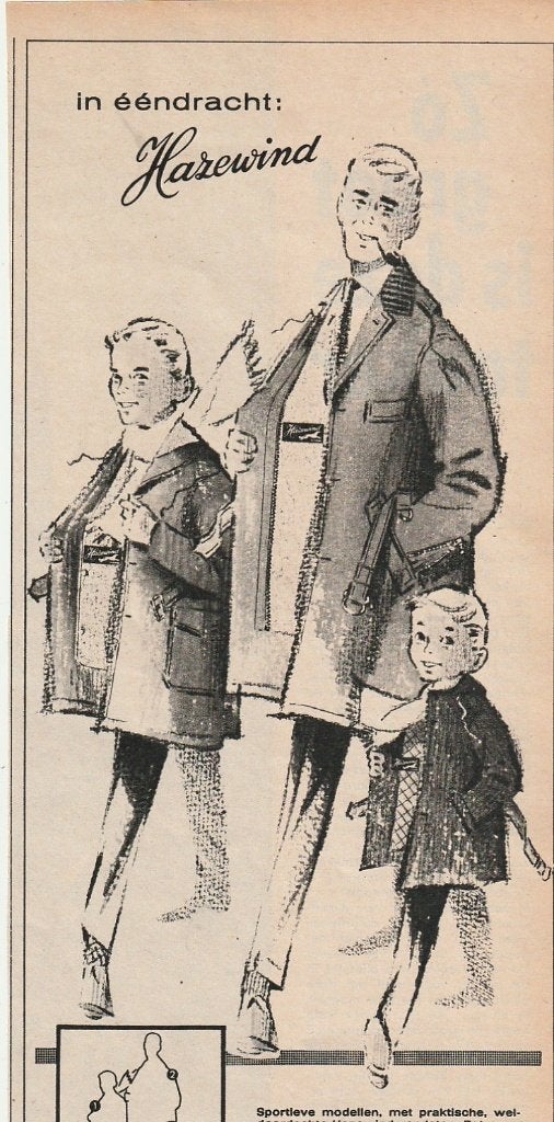 Retro reclame 1962 Hazewind jongensmode mooie jassen Olaf, Verzenden, Overige typen