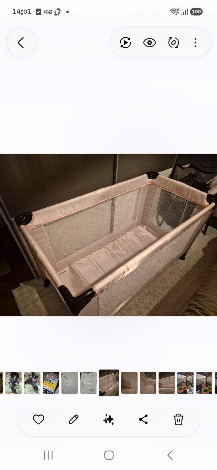 Mooi zacht roze campingbedje, Kinderen en Baby's, Ophalen, Gebruikt, Minder dan 140 cm, Minder dan 70 cm