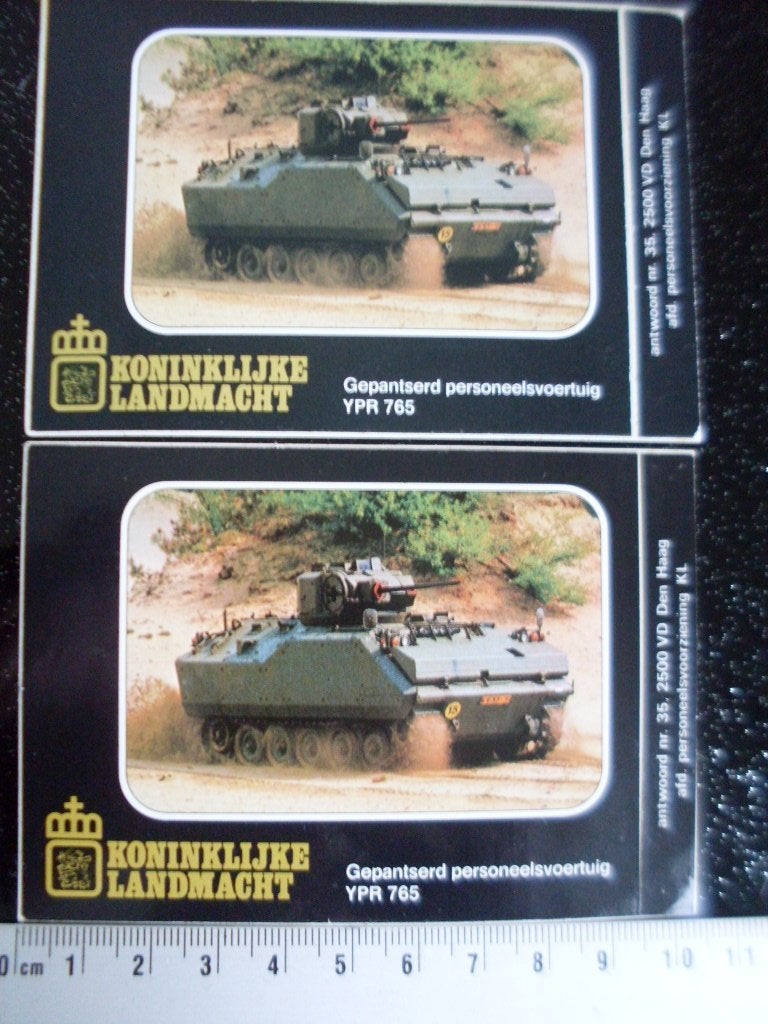 2x sticker KL gepantserd personeelsvoertuig YPR 765 leger, Verzamelen, Verzenden, Zo goed als nieuw, Bedrijf of Vereniging