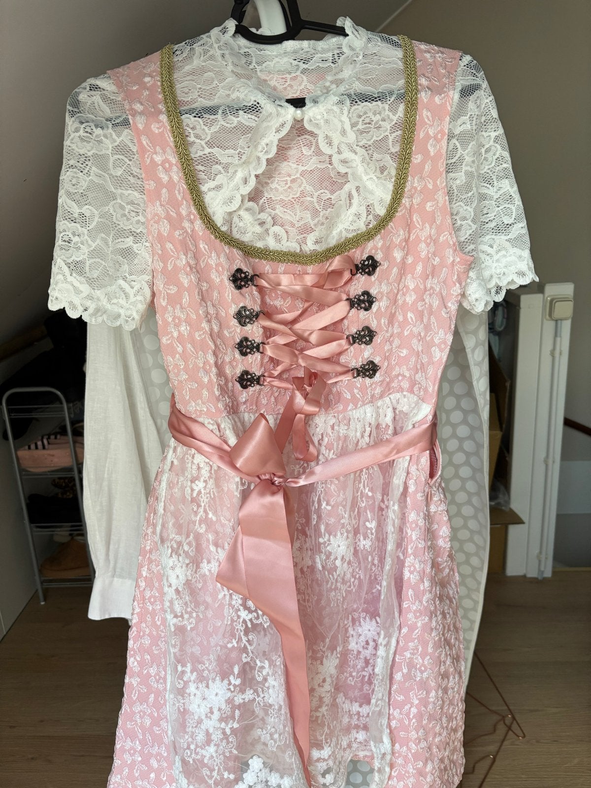 Dirndl jurk maat XS (exclusief top), Ophalen of Verzenden, Zo goed als nieuw, Knielengte, Roze