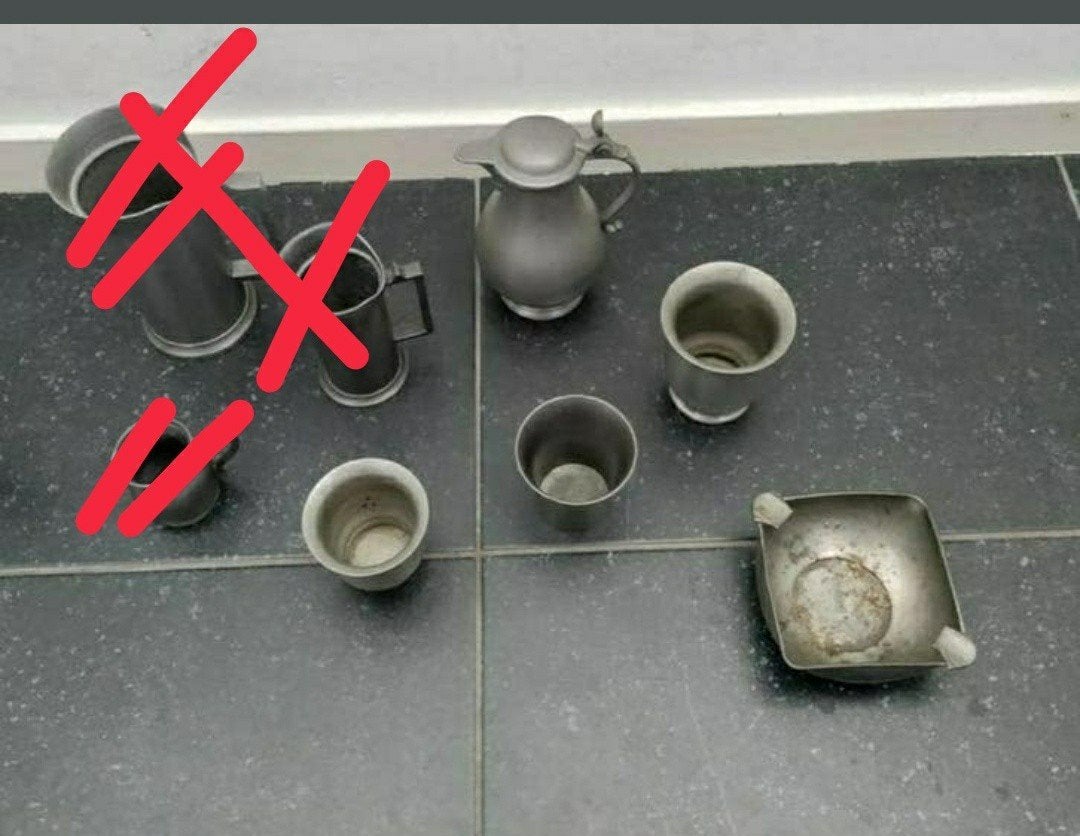 Tin,Potjes,Kannetjes,merteken,Embleem,Asbak,maatbeker, Ophalen of Verzenden