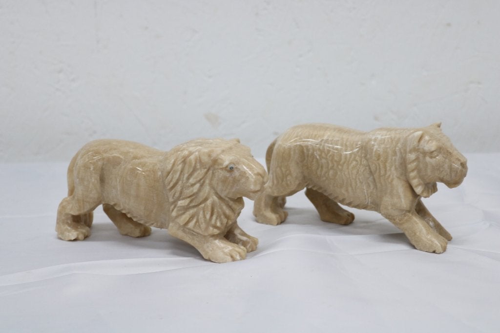 Marmeren Beeldjes Leeuwen 19x5x9 CM, Ophalen, Nieuw, Dier