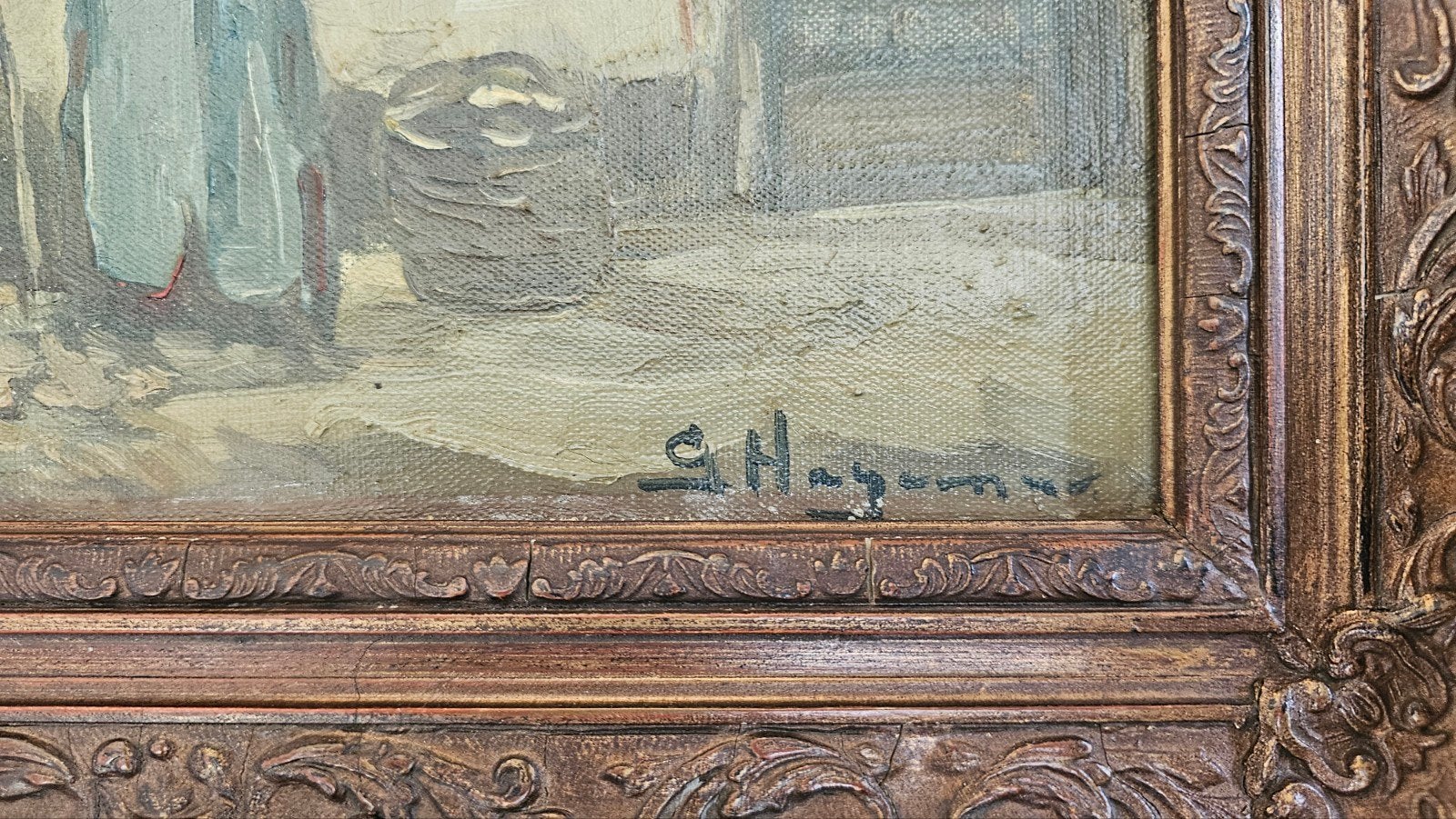 Gerard Hageman (1888-1963) - Olieverf boereninterieur, Ophalen of Verzenden