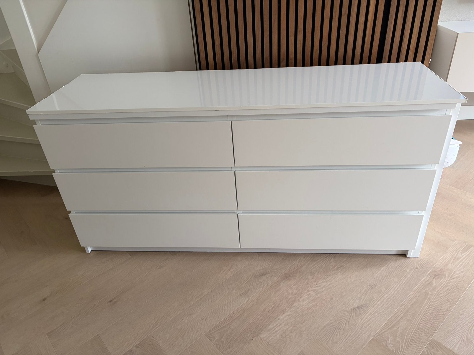 Ikea MALM / Storklinta 6 ladekast wit • zie beschrijving, Ophalen, Gebruikt, 50 tot 100 cm, 3 of 4 laden