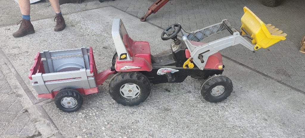 Traptractor met kar, Kinderen en Baby's, Speelgoed | Buiten | Voertuigen en Loopfietsen, Ophalen, Gebruikt, Trapvoertuig