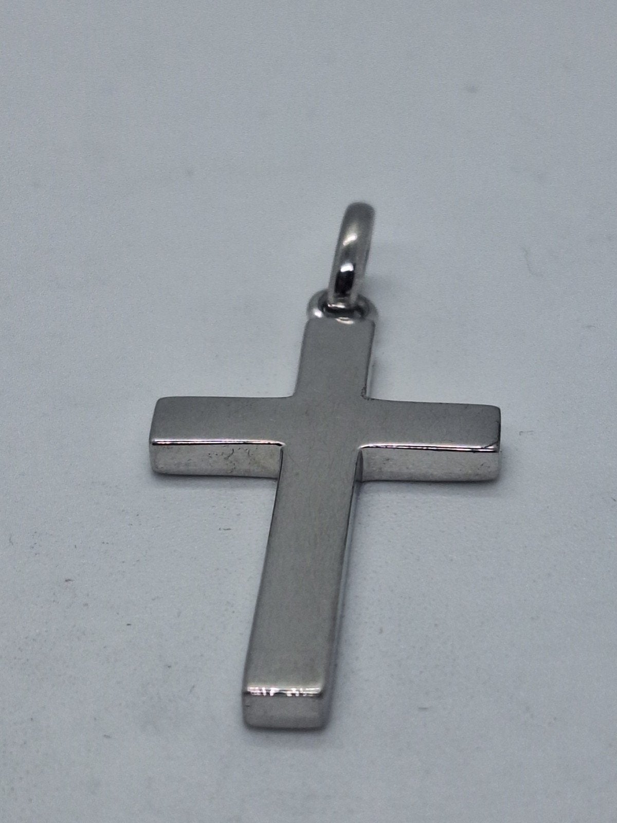 925 Zilveren Kruis Hanger - Bijna 5 cm, Gebruikt, Ophalen of Verzenden, Kruis of Symbool, Zilver