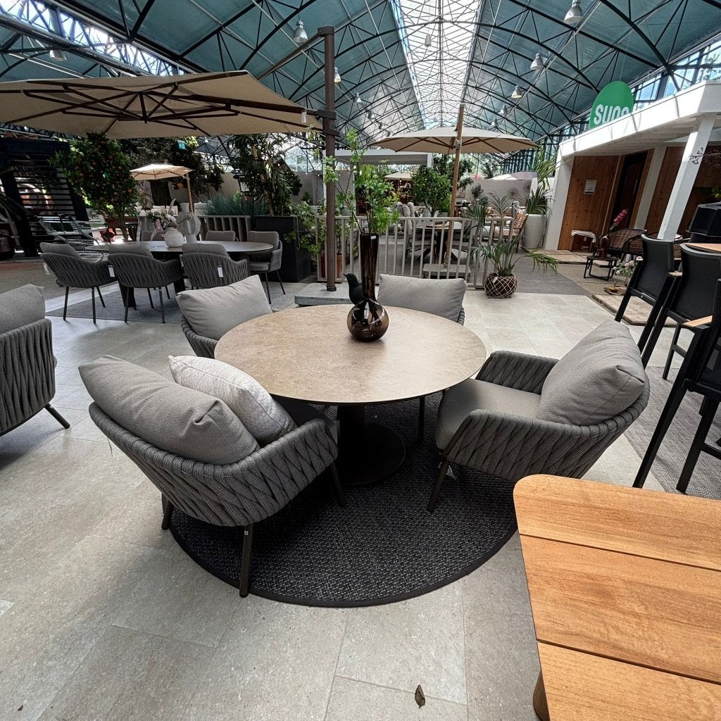 Cannes Low-Dining set | OP = OP, 4 zitplaatsen, Ophalen of Verzenden, Tuinset, Eettafel