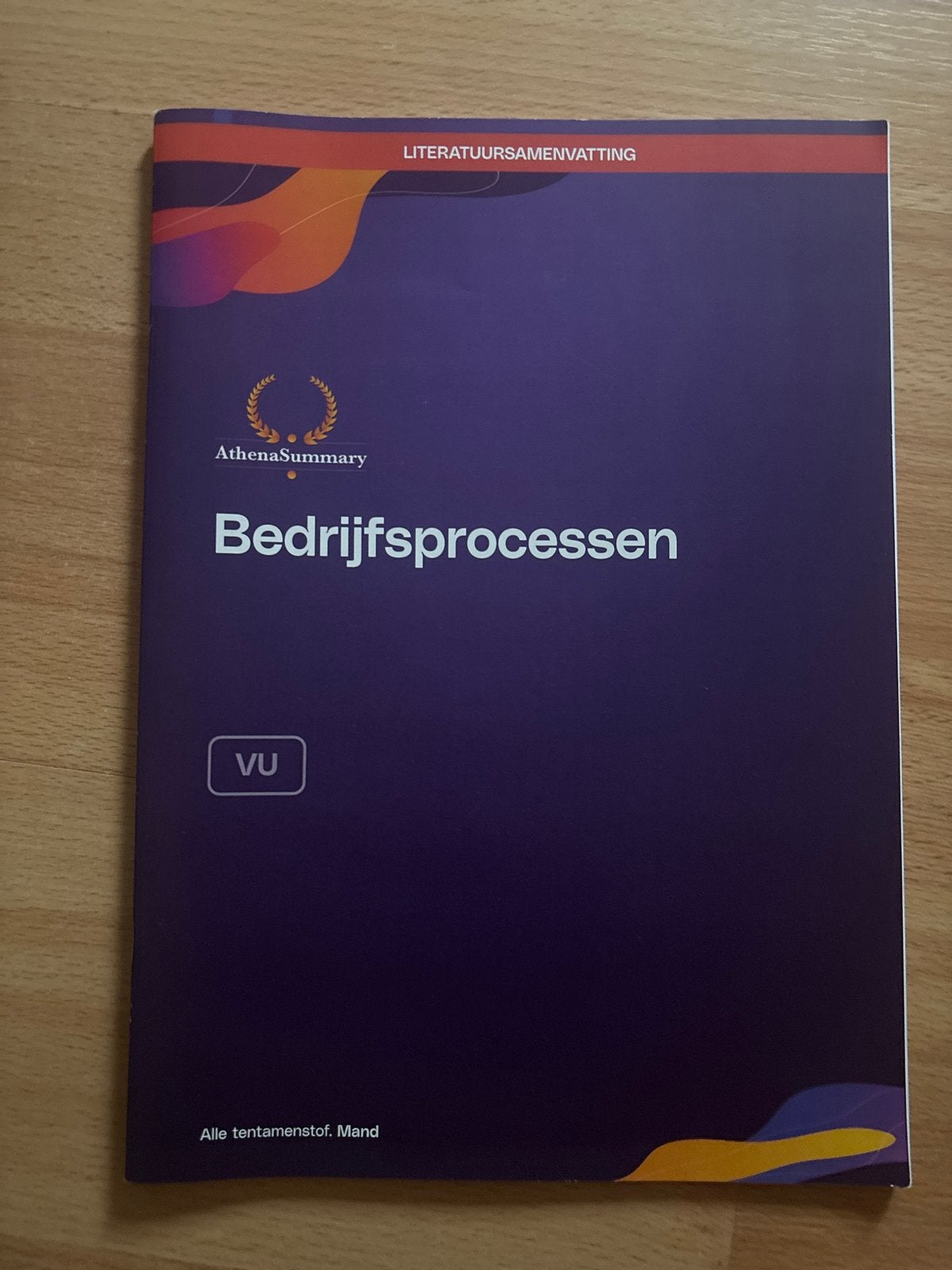 Samenvatting Bedrijfsprocessen VU (AthenaSummary & Efficient, Boeken, Studieboeken en Cursussen, Ophalen of Verzenden, Gamma, Zo goed als nieuw