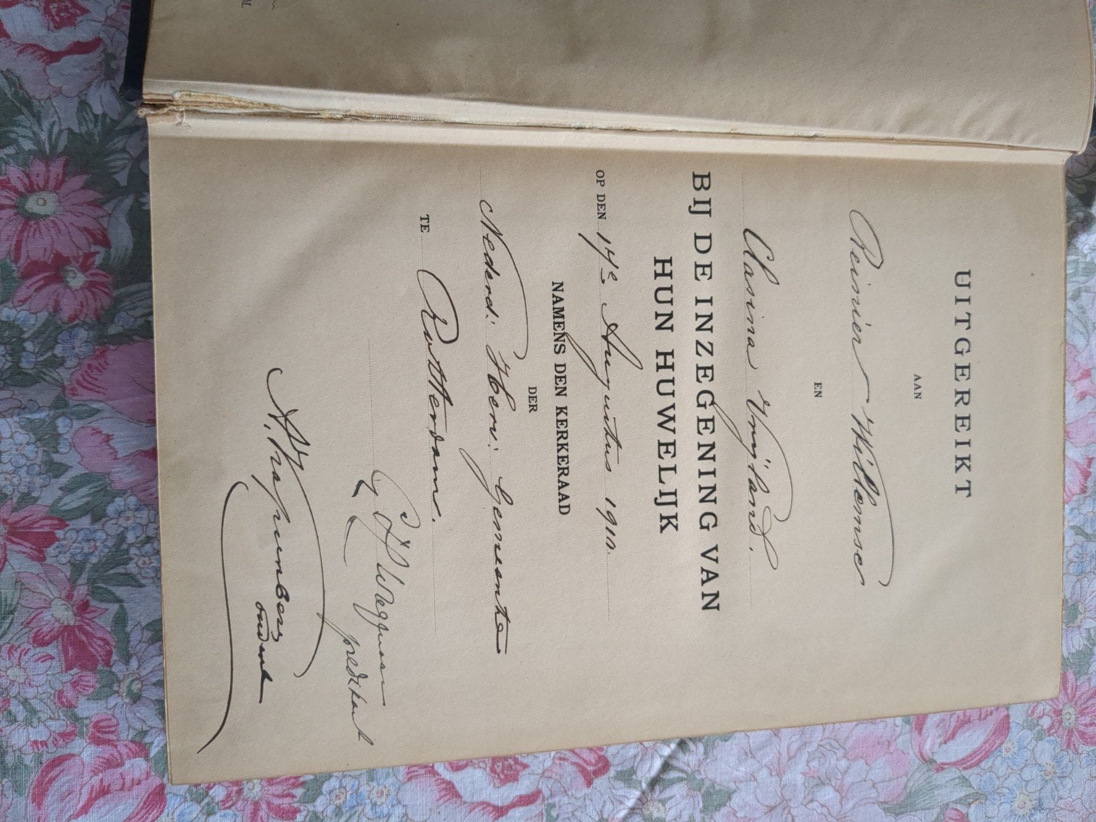 Antieke Bijbel - Huwelijksbijbel 1909/1910, Antiek en Kunst, Ophalen of Verzenden, Nederlandsch Bijbelgenootschap